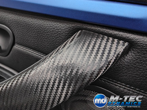 WRAPPING SERVICE - BMW F3X LCI INTERIOR TRIM SET - DEEP TEXTURED GLOSSY CARBON / BLUE ACCENT (MTD-TEX) - F30 F31 F32 F33 F36