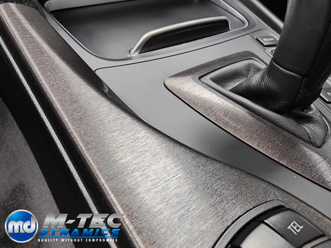 WRAPPING SERVICE - BMW F3X INTERIOR TRIM SET - BLACK BRUSHED ALUMINIUM STEEL - F30 F31 F32 F33 F36