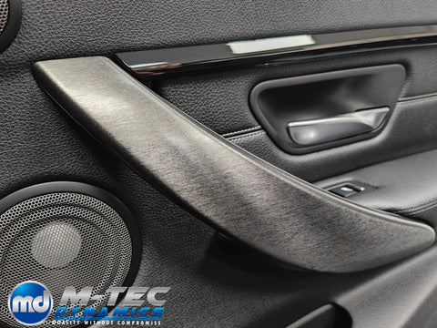 WRAPPING SERVICE - BMW F3X INTERIOR TRIM SET - BLACK BRUSHED ALUMINIUM STEEL - F30 F31 F32 F33 F36