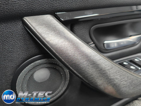 WRAPPING SERVICE - BMW F3X INTERIOR TRIM SET - BLACK BRUSHED ALUMINIUM STEEL - F30 F31 F32 F33 F36