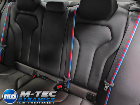 BMW F10 - COMPETITION WIDE STRIPE - SEAT BELT RE-WEBBING SERVICE - REMOVAL, RE-WEB & REFIT (FRONT & REAR)