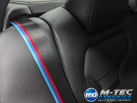 BMW 4-SERIES F32 / F82 M4 COMPETITION WIDE STRIPE SEAT BELTS - FITTING BASED ON EXCHANGE SERVICE