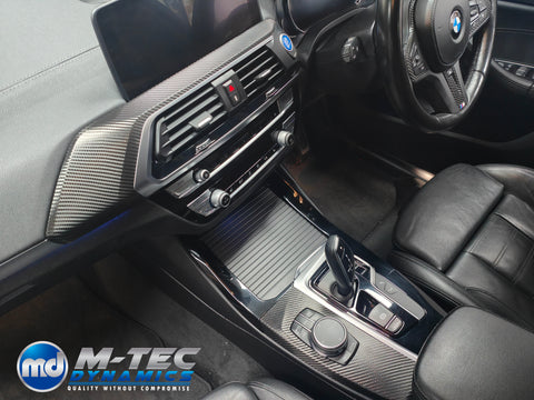 BMW G01 X3 / G02 X4 INTERIOR TRIM SET WRAPPING SERVICE - TEXTURED BLACK CARBON