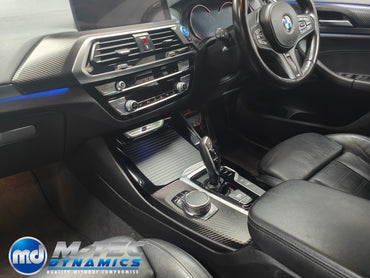 BMW G01 X3 / G02 X4 INTERIOR TRIM SET WRAPPING SERVICE - TEXTURED BLACK CARBON