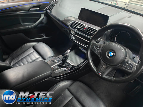 BMW G01 X3 / G02 X4 INTERIOR TRIM SET WRAPPING SERVICE - TEXTURED BLACK CARBON