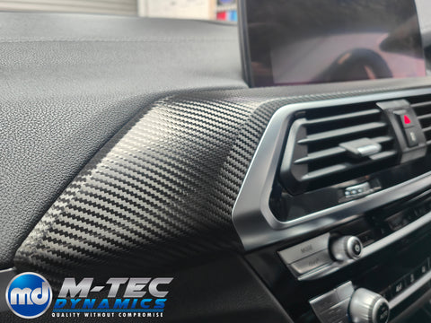 BMW G01 X3 / G02 X4 INTERIOR TRIM SET WRAPPING SERVICE - TEXTURED BLACK CARBON