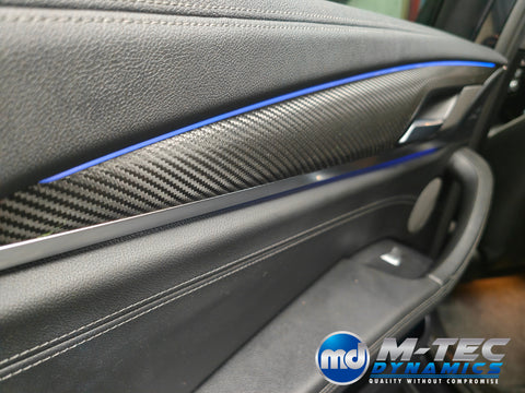 BMW G01 X3 / G02 X4 INTERIOR TRIM SET WRAPPING SERVICE - TEXTURED BLACK CARBON