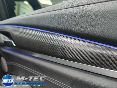 BMW G01 X3 / G02 X4 INTERIOR TRIM SET WRAPPING SERVICE - TEXTURED BLACK CARBON