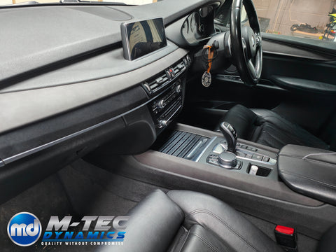 BMW X5 F15 INTERIOR TRIM SET WRAPPING SERVICE - ALCANTARA STYLE VINYL & FABRIC COMBO