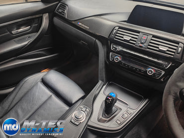 WRAPPING SERVICE - BMW F3X INTERIOR TRIM SET - DEEP TEXTURED GLOSSY CARBON / GLOSS BLACK ACCENT (MTD-TEX) - F30 F31 F32 F33 F36