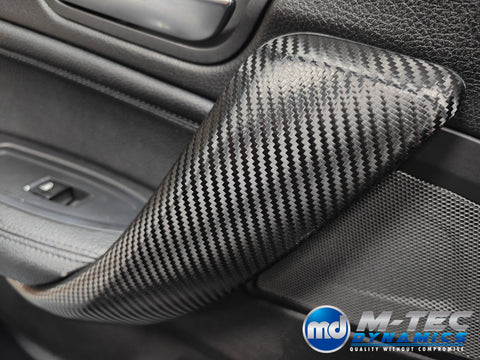 BMW F20 LCI-2 CUSTOM INTERIOR TRIM SET - PREMIUM TEXTURED BLACK CARBON / BLUE ACCENT