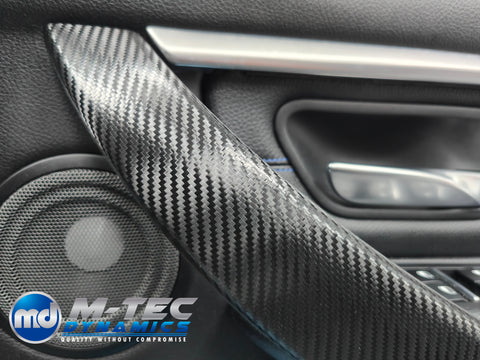 WRAPPING SERVICE - BMW F3X INTERIOR TRIM SET - PERFORMANCE STYLE / DEEP TEXTURED GLOSSY CARBON (MTD-TEX) F30 F31 F32 F33 F36