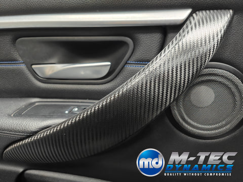 WRAPPING SERVICE - BMW F3X INTERIOR TRIM SET - PERFORMANCE STYLE / DEEP TEXTURED GLOSSY CARBON (MTD-TEX) F30 F31 F32 F33 F36