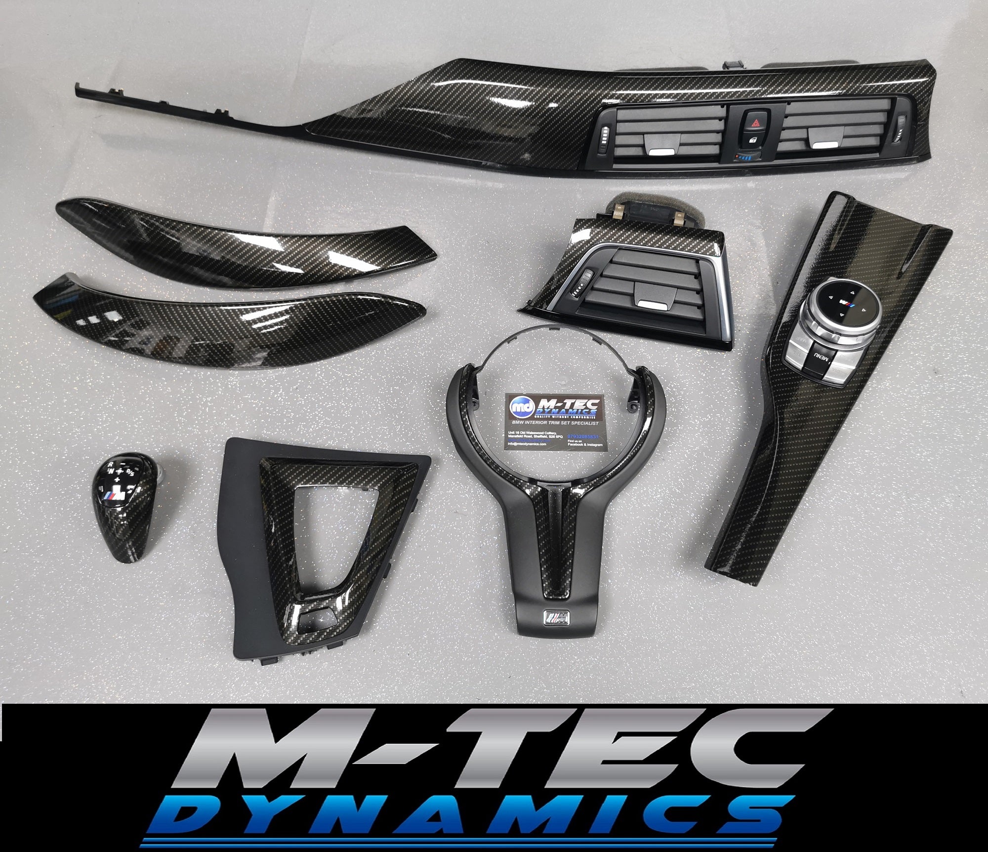 WRAPPING SERVICE - BMW M3 / M4 INTERIOR TRIM SET - HIGH GLOSS CARBON (MTD-HG) - F80 F82