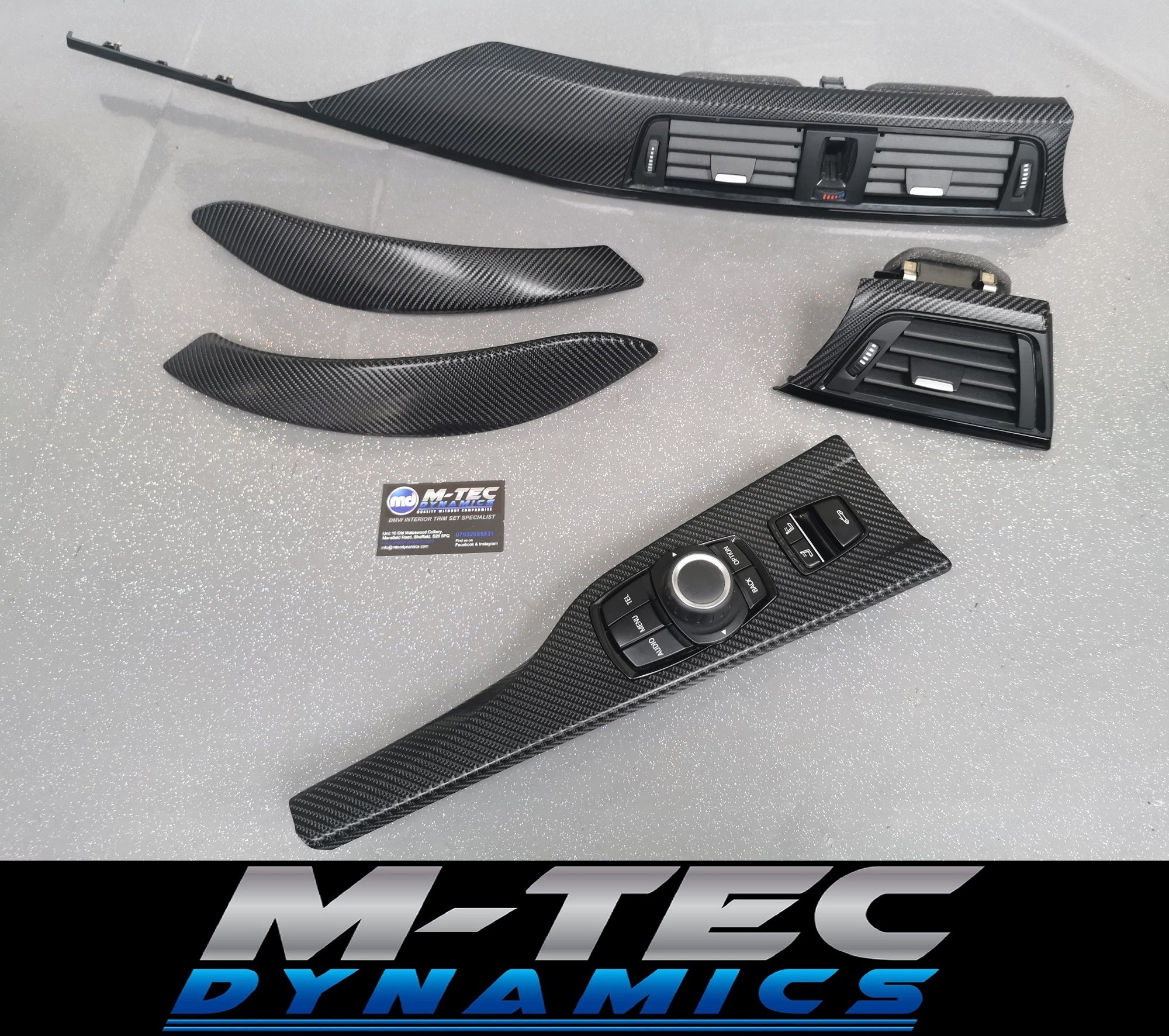 BMW F33 F83 M4 CONVERTIBLE INTERIOR TRIM SET - 4D CARBON / BLACK ACCENT