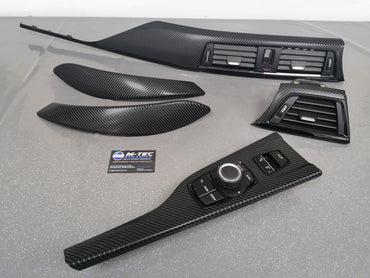 BMW F33 F83 M4 CONVERTIBLE INTERIOR TRIM SET - 4D CARBON / BLACK ACCENT