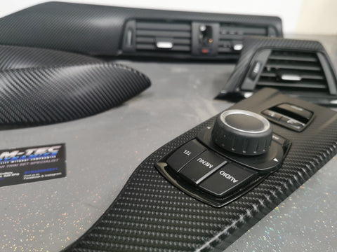 BMW F33 F83 M4 CONVERTIBLE INTERIOR TRIM SET - 4D CARBON / BLACK ACCENT