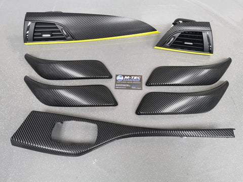 BMW F20 INTERIOR TRIM SET - 4D CARBON / YELLOW ACCENT