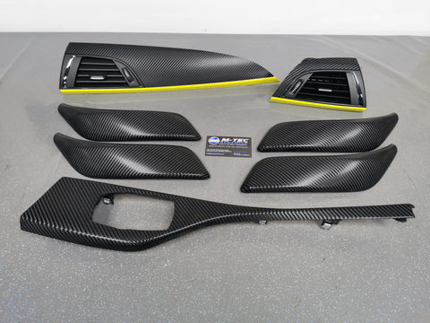 BMW F20 INTERIOR TRIM SET - 4D CARBON / YELLOW ACCENT