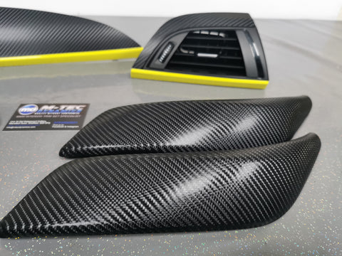 BMW F21 F22 INTERIOR TRIM SET - 4D CARBON / YELLOW ACCENT