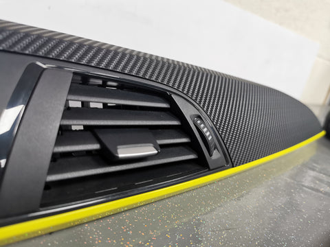 BMW F21 F22 INTERIOR TRIM SET - 4D CARBON / YELLOW ACCENT