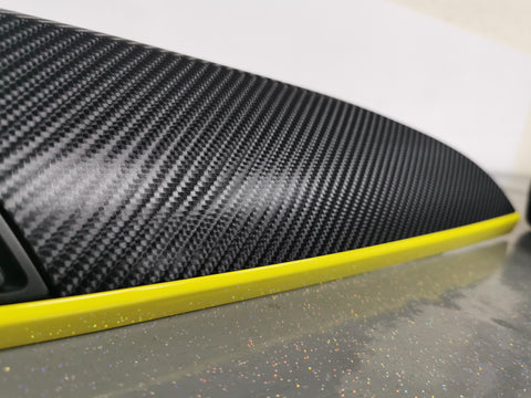 BMW F21 F22 INTERIOR TRIM SET - 4D CARBON / YELLOW ACCENT