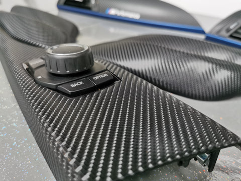 BMW F21 F22 INTERIOR TRIM SET - 4D CARBON / BLUE ACCENT