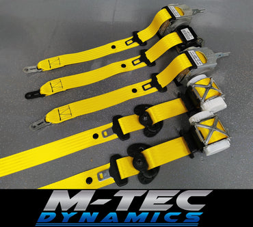 BMW 3-SERIES E90 SALOON (M3) YELLOW FRONT & REAR SEAT BELT SET