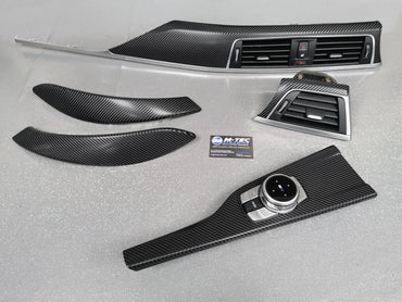 BMW F32 COUPE F82 M4 LCI INTERIOR TRIM SET - 4D CARBON / SILVER ACCENT