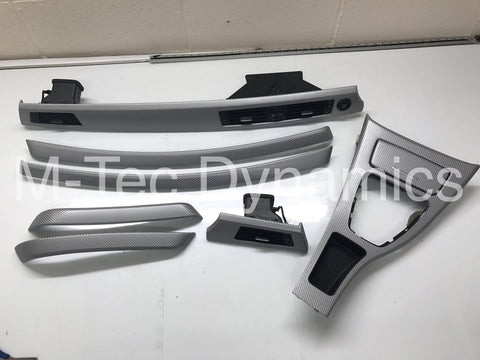 BMW E90 GLOSSY 4D SILVER CARBON INTERIOR TRIM SET