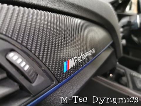 BMW F21 F22 INTERIOR TRIM SET - 4D CARBON / BLUE ACCENT