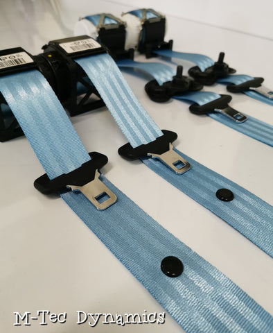 BMW 4-SERIES F32 / F82 M4 COUPE LIGHT BLUE FRONT SEAT BELT SET