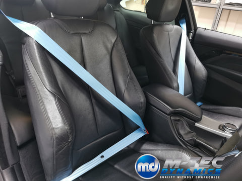 BMW 4-SERIES F32 / F82 M4 COUPE LIGHT BLUE FRONT SEAT BELT SET