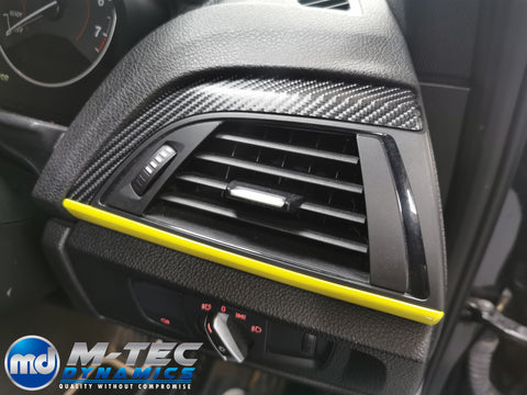 BMW F20 INTERIOR TRIM SET - 4D CARBON / YELLOW ACCENT